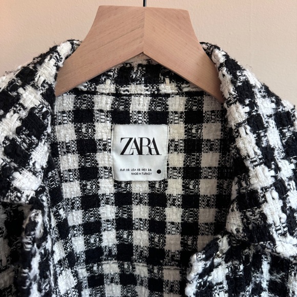 🎄Zara Houndstooth Tweed Jacket - Picture 3 of 6